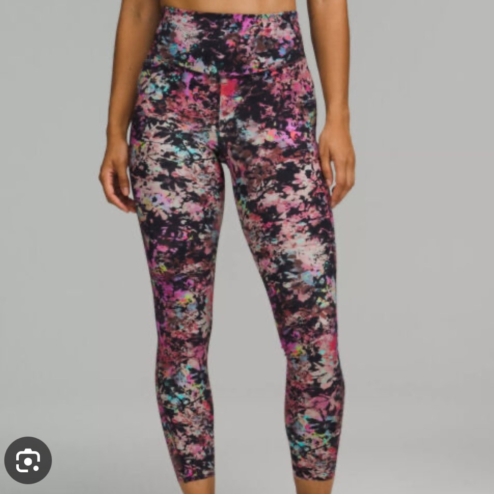 Lululemon Athletica Pink and Black Base Pace HR Tight 25”